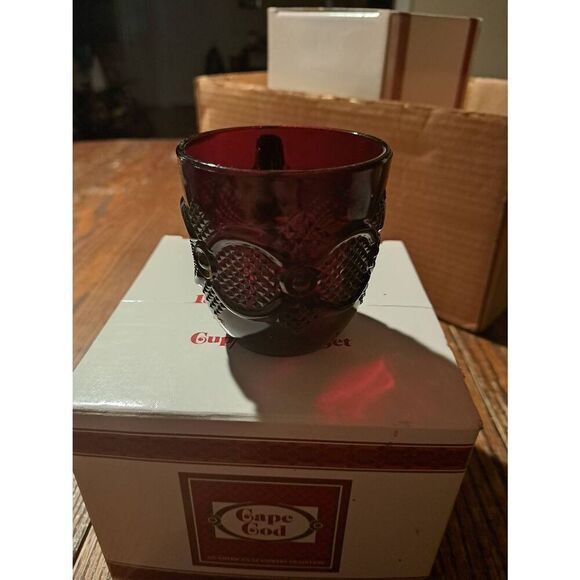 Vintage Avon 1990 1876 Cape Cod Ruby Red Cup & Saucer Set NOS w/ Box #3 - Picture 5 of 9